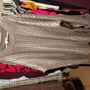 Topshop Silver Cable Knit Sweater